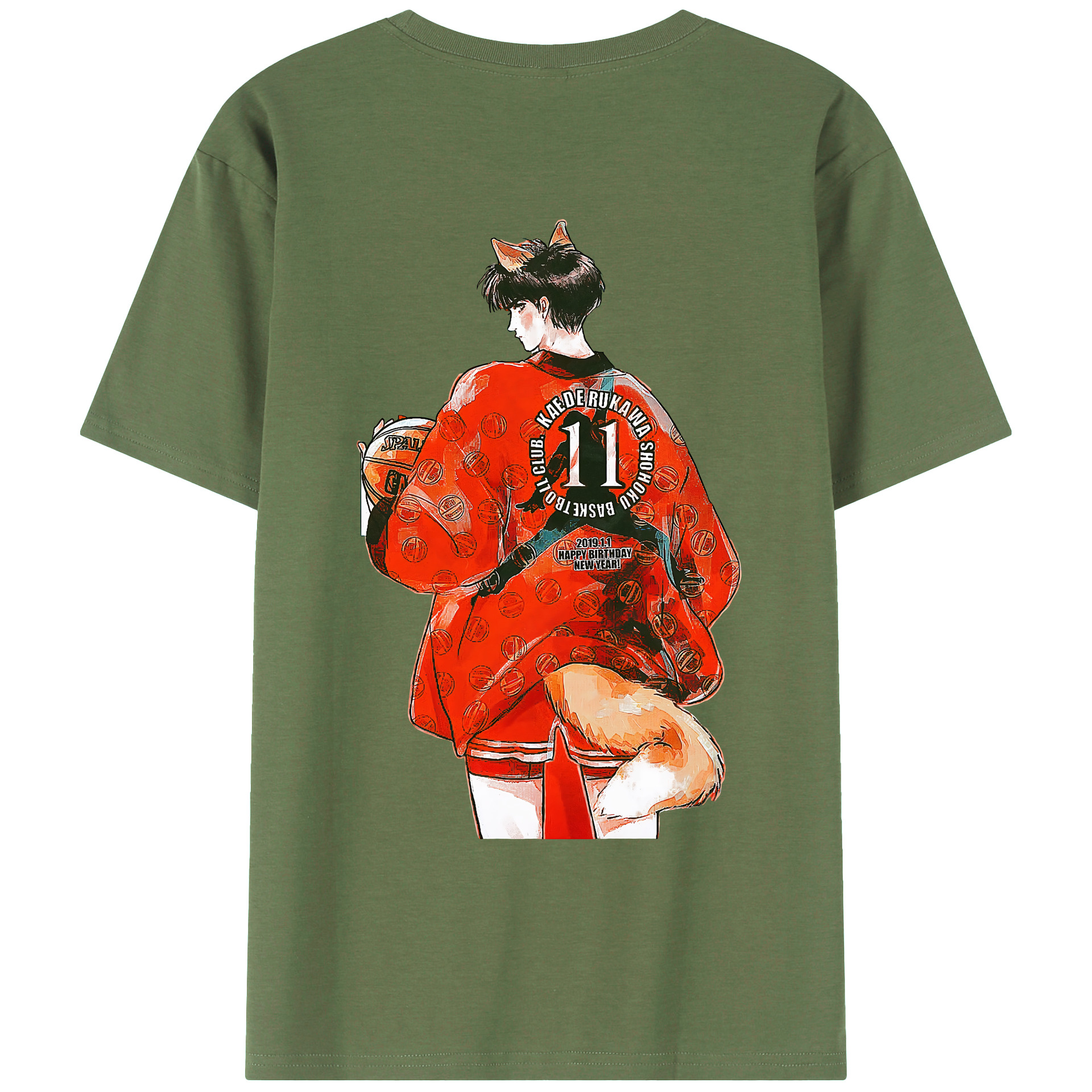 （画像用） SLAM DUNK／スラムダンク 綿100％ メンズ半袖Tシャツ（バックプリント） 通気性